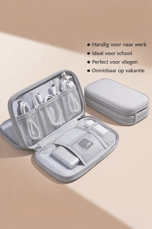 Cable Organizer Bag Grey – Travel & Storage Accessories – Compact & Portable – Water-Repellent – For Cables & Electronics