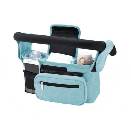 Universal storage bag for stroller - with drink holder - cup holder - stroller storage accessories - large capacity stroller bag