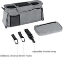 Universal storage bag for stroller - with drink holder - cup holder - stroller storage accessories - large capacity stroller bag