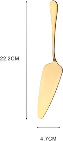 Cake Peel | Pizza Peel | Cake Cutter | Pizza Cutter | With Serrated Edge | Stainless Steel | Bronze
