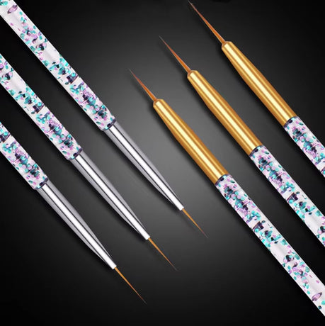 Nail Art Pens Set of 3 | Nail Brushes | GOLD