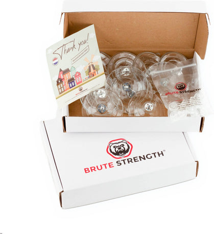 Brute Strength - 15 x Threaded Suction Cup - 40MM M4x10 - Suction cup with hook alternative to window film - sun protection suction cups - suction cup hooks - nut – bolt - glass - hanging hooks