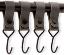 Brute Strength - Multifunctional Hook with Leather Loop - Cognac - 2 pieces - Coat Hook - Camping Hook - Leather - Hanging Hooks - Towel Hooks