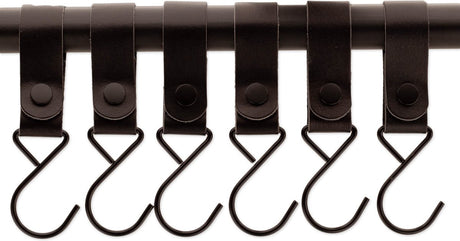 Brute Strength - Multifunctional Hook with Leather Loop - Cognac - 2 pieces - Coat Hook - Camping Hook - Leather - Hanging Hooks - Towel Hooks