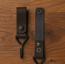 Brute Strength - Multifunctional Hook with Leather Loop - Cognac - 2 pieces - Coat Hook - Camping Hook - Leather - Hanging Hooks - Towel Hooks