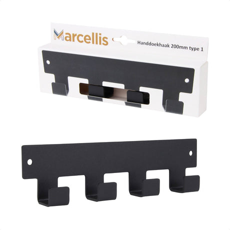 Marcellis - 1x Industrial towel hook - towel holder - hanging hook - 6 hooks - stainless steel