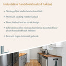 Marcellis - 1x Industrial towel hook - towel holder - hanging hook - 6 hooks - stainless steel