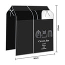 Dustproof Clothes Rack Cover Expandable Hanging Closet Cover Shoulder Dust Cover Clothes Protector for Coats Suits Dresses Black