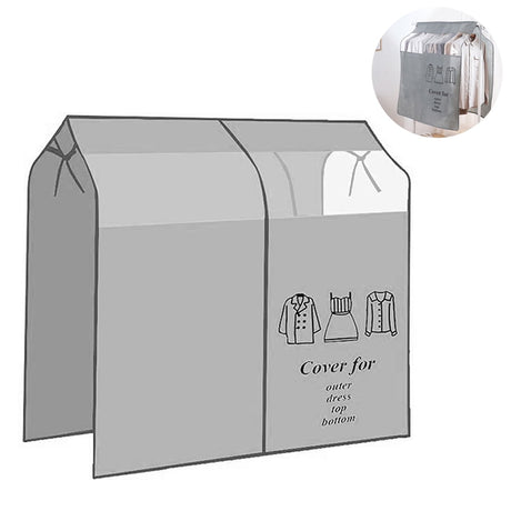 Dustproof Clothes Rack Cover Expandable Hanging Closet Cover Shoulder Dust Cover Clothes Protector for Coats Suits Dresses Grey