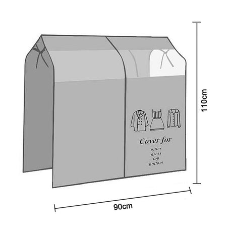 Dustproof Clothes Rack Cover Expandable Hanging Closet Cover Shoulder Dust Cover Clothes Protector for Coats Suits Dresses Grey