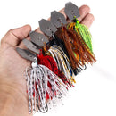 2 of 6 Pcs/lot Artificial Fishing Lures s 10cm11g Chatterbait Spinner Bait Blade Jig Dancer Buzzbait Wobbler Fishing Accessorie 6 Pcs mix