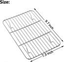 1Pack Kitchen Baking Rack,QZS Small Cooking Rack,Nonstick Wire Grill Net,Stainless Steel Roasting Grid Frame,Oven & Dishwasher Safe,for Picnic Camping Dinning and Outdoors 8"x 6 9"×7"×0.6"