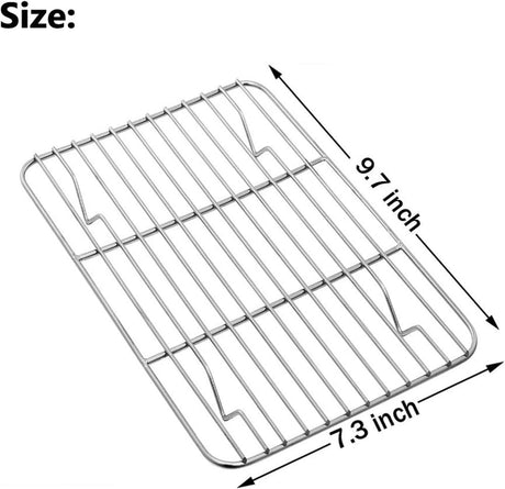 1Pack Kitchen Baking Rack,QZS Small Cooking Rack,Nonstick Wire Grill Net,Stainless Steel Roasting Grid Frame,Oven & Dishwasher Safe,for Picnic Camping Dinning and Outdoors 8