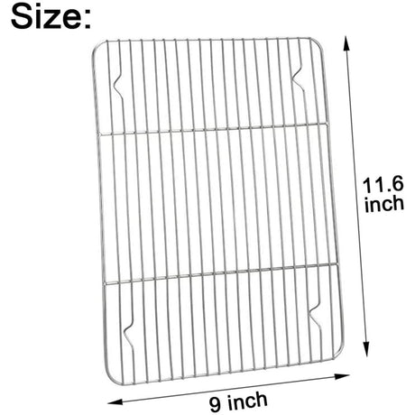 1Pack Kitchen Baking Rack,QZS Small Cooking Rack,Nonstick Wire Grill Net,Stainless Steel Roasting Grid Frame,Oven & Dishwasher Safe,for Picnic Camping Dinning and Outdoors 8