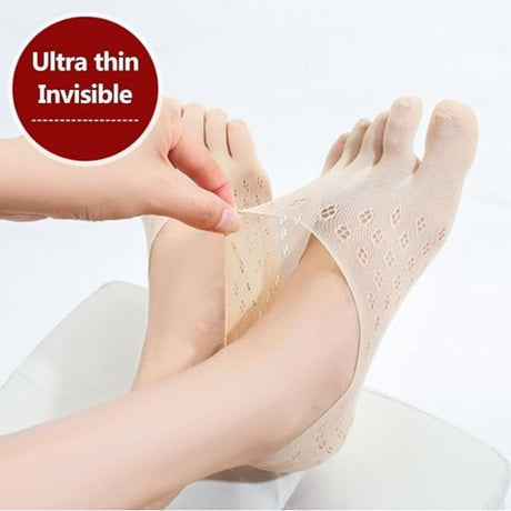 Orthopedic Toe Compression Socks,6 Pairs Multi-color Anti Bunions Health Socks,Breathable Toe Separator Socks for Women,Men(Beige/Black/White)