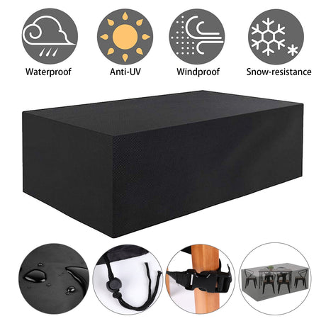 Rectangular Patio Table Cover Heavy Duty Waterproof Outdoor Furniture Set Cover 47