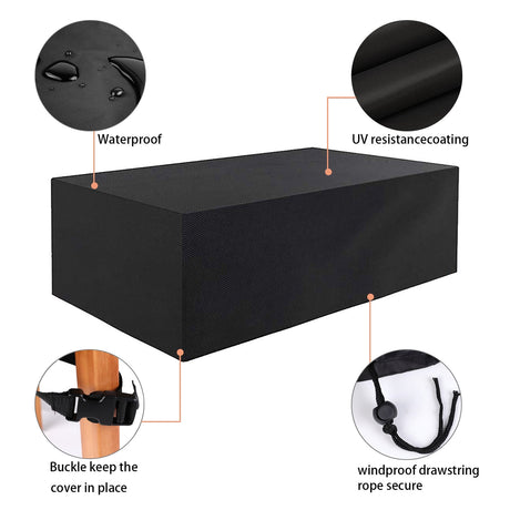 Rectangular Patio Table Cover Heavy Duty Waterproof Outdoor Furniture Set Cover 74