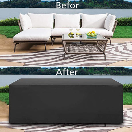 Rectangular Patio Table Cover Heavy Duty Waterproof Outdoor Furniture Set Cover 128