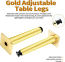 4pcs Gold Adjustable Furniture Legs, 4 Inch / 100mm Gold Metal Support Feet Heavy Duty Replacement Legs for Sofa TV Cabinet Couch Coffee Table Sideboards Cupboard Dresser Gold Adj