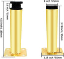 4pcs Gold Adjustable Furniture Legs, 4 Inch / 100mm Gold Metal Support Feet Heavy Duty Replacement Legs for Sofa TV Cabinet Couch Coffee Table Sideboards Cupboard Dresser Gold Adj