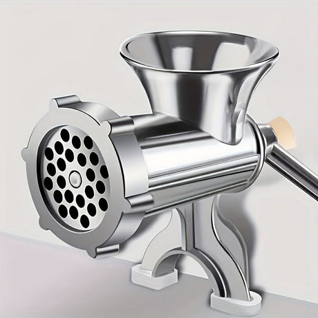 Stainless Steel Manual Meat Grinder With Tabletop Clamp - Heavy Duty Sausage Maker & Vegetable Crusher, Essential Kitchen Gadget