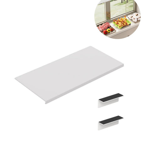 QZS Carbon Steel Countertop Board,15.75x7.9In Countertop Extension Board with Magnetic Base,1Pc No punching Window Sill Extender Plate for Office Bathroom 15.75