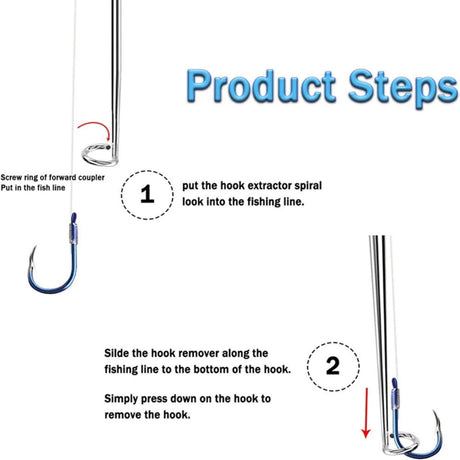 Fishing Hook Remover Tool,Stainless Steel Hook Extractor Set for Deep Throat Fish, Safe & Easy Unhooking,Multi-Purpose Fishing Gear for Bass, Trout, Camping & Outdoor Activities Red
