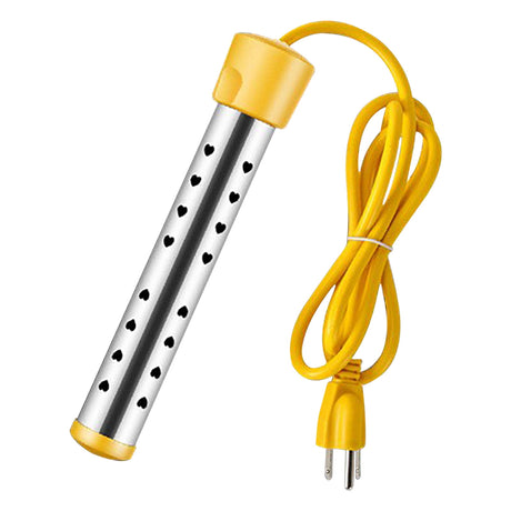 2500W Immersion Water Heater with Stainless Steel Cover,Quick Heating Immersion Heater for Indoor & Outdoor,Anti-scalding Bucket Heater Yellow