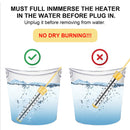 2500W Immersion Water Heater with Stainless Steel Cover,Quick Heating Immersion Heater for Indoor & Outdoor,Anti-scalding Bucket Heater Yellow