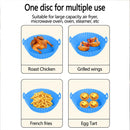 Air Fryer Silicone Liners, Air Fryer Silicone Baking Tray, Mini Air Fryer Tray, Round Small Air Fryer Liners, Silicone Reusable Airfryer Liners Accessories, Fryer Pot Baking Pan Blue