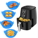 Air Fryer Silicone Liners, Air Fryer Silicone Baking Tray, Mini Air Fryer Tray, Round Small Air Fryer Liners, Silicone Reusable Airfryer Liners Accessories, Fryer Pot Baking Pan Pink