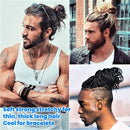 100pcs Men Hair Tie For Man Bun.Man Bands Hair Ties For Mens Long Hair Elastic Fabric Hair Ties Knotted Black Ribbons Knot Men's Ponytail Holders Guys (Black-100pcs)