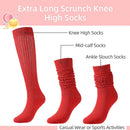 WQBLQH 10 Pairs Women's Slouch Socks Extra Long Knitted Sock Cotton Scrunchie Socks Size 9 to 11 Bright Color 1