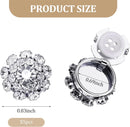 Rhinestone Button Cover Tutuviw 5 Pcs Golden Crystal Cover for Women Blouses Detachable Shirt Clips Buttons Crystal Fancy Buttons for Dress Suit Jeans Clothing DIY Holiday Decoration Embellishments Silver