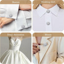 Rhinestone Button Cover Tutuviw 5 Pcs Golden Crystal Cover for Women Blouses Detachable Shirt Clips Buttons Crystal Fancy Buttons for Dress Suit Jeans Clothing DIY Holiday Decoration Embellishments Silver