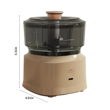 Food Processor, 350ML Electric Food Chopper with Stainless Steel Blade and USB Rechargeable, Mini Chopper, Garlic Chopper, Vegetable Masher, for Onions Meat Spices Coffee
