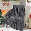 Christmas Solid Color Blanket, 59x39" Soft Warm Throw Blanket, Light-weight Plush Throw Blanket for Bed Sofa Camping Airplane Holiday Gray