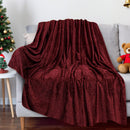 Christmas Solid Color Blanket, 59x39" Soft Warm Throw Blanket, Light-weight Plush Throw Blanket for Bed Sofa Camping Airplane Holiday Wine