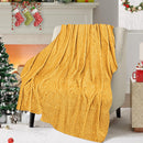 Christmas Solid Color Blanket, 59x39" Soft Warm Throw Blanket, Light-weight Plush Throw Blanket for Bed Sofa Camping Airplane Holiday Yellow