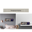 Digital Clock Large Display, Alarm Clock for Living Room Office Bedroom Decor, LED Corded Electric, Date Temp Display Wall Clock, Smart Cool Modern Desk Accessories Blue