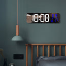 Digital Clock Large Display, Alarm Clock for Living Room Office Bedroom Decor, LED Corded Electric, Date Temp Display Wall Clock, Smart Cool Modern Desk Accessories Blue