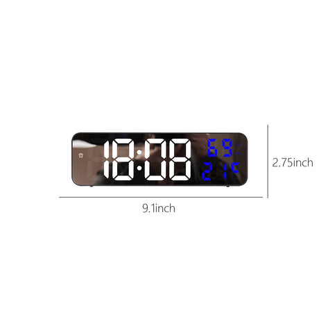 Digital Clock Large Display, Alarm Clock for Living Room Office Bedroom Decor, LED Corded Electric, Date Temp Display Wall Clock, Smart Cool Modern Desk Accessories Red