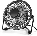 Tutuviw 4 Inch USB Desk Fan,Small and Quiet,Powerful USB Powered Portable Fan,Strong Airflow,Mini Metal USB Fan,360°Rotation,Personal Cooling Fan with 2 Speed for Home Office Black