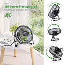 Tutuviw 4 Inch USB Desk Fan,Small and Quiet,Powerful USB Powered Portable Fan,Strong Airflow,Mini Metal USB Fan,360°Rotation,Personal Cooling Fan with 2 Speed for Home Office,Black Blue