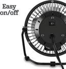 Tutuviw 4 Inch USB Desk Fan,Small and Quiet,Powerful USB Powered Portable Fan,Strong Airflow,Mini Metal USB Fan,360°Rotation,Personal Cooling Fan with 2 Speed for Home Office,Black Blue