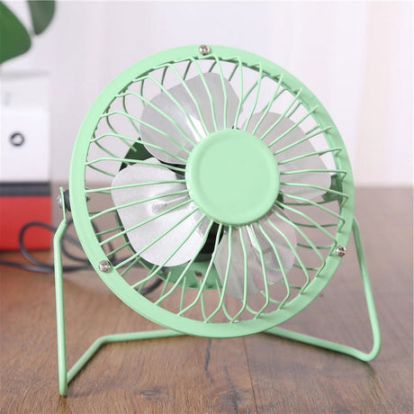 Tutuviw 4 Inch USB Desk Fan,Small and Quiet,Powerful USB Powered Portable Fan,Strong Airflow,Mini Metal USB Fan,360°Rotation,Personal Cooling Fan with 2 Speed for Home Office,Black Green
