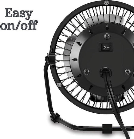 Tutuviw 4 Inch USB Desk Fan,Small and Quiet,Powerful USB Powered Portable Fan,Strong Airflow,Mini Metal USB Fan,360°Rotation,Personal Cooling Fan with 2 Speed for Home Office,Black Pink
