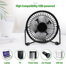 Tutuviw 4 Inch USB Desk Fan,Small and Quiet,Powerful USB Powered Portable Fan,Strong Airflow,Mini Metal USB Fan,360°Rotation,Personal Cooling Fan with 2 Speed for Home Office,Black Pink