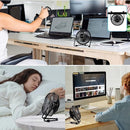 Tutuviw 4 Inch USB Desk Fan,Small and Quiet,Powerful USB Powered Portable Fan,Strong Airflow,Mini Metal USB Fan,360°Rotation,Personal Cooling Fan with 2 Speed for Home Office,Black Pink