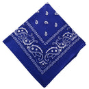 Darzheoy 22 inch Cotton Paisley Bandana Multi Colored Set Cowboy Bandana Head Scarf Double-sided for Men & Women Dark Blue